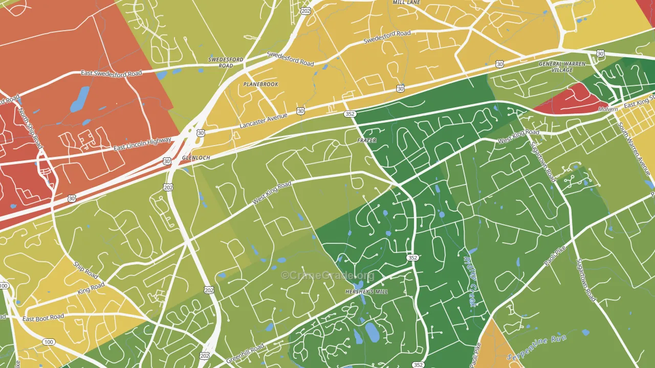 Immaculata, PA Map of Drug-Related Crime Rates