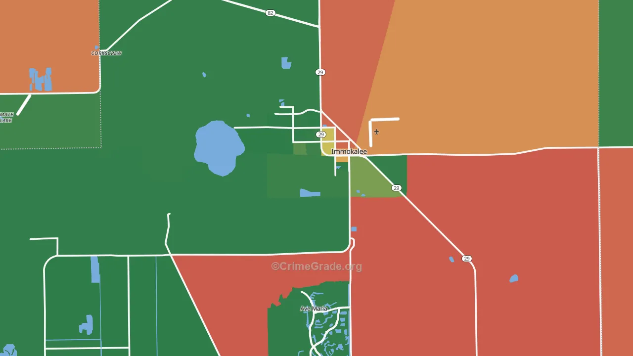 Immokalee, FL Map of Drug-Related Crime Rates