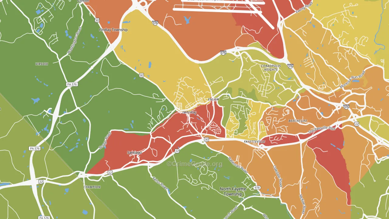 Imperial, PA Map of Drug-Related Crime Rates