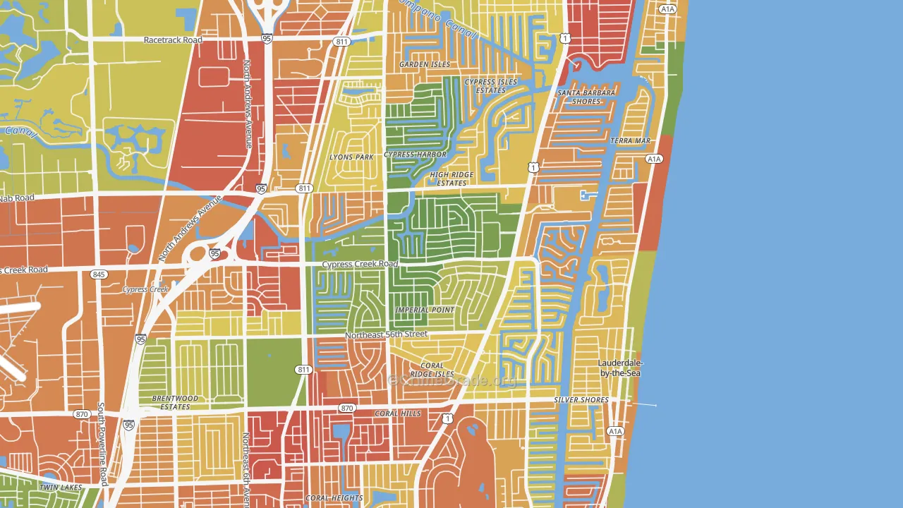 Imperial Point, Fort Lauderdale, FL Map of Drug-Related Crime Rates