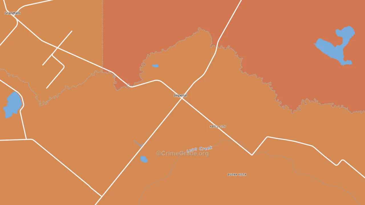 Imperial, TX Map of Drug-Related Crime Rates