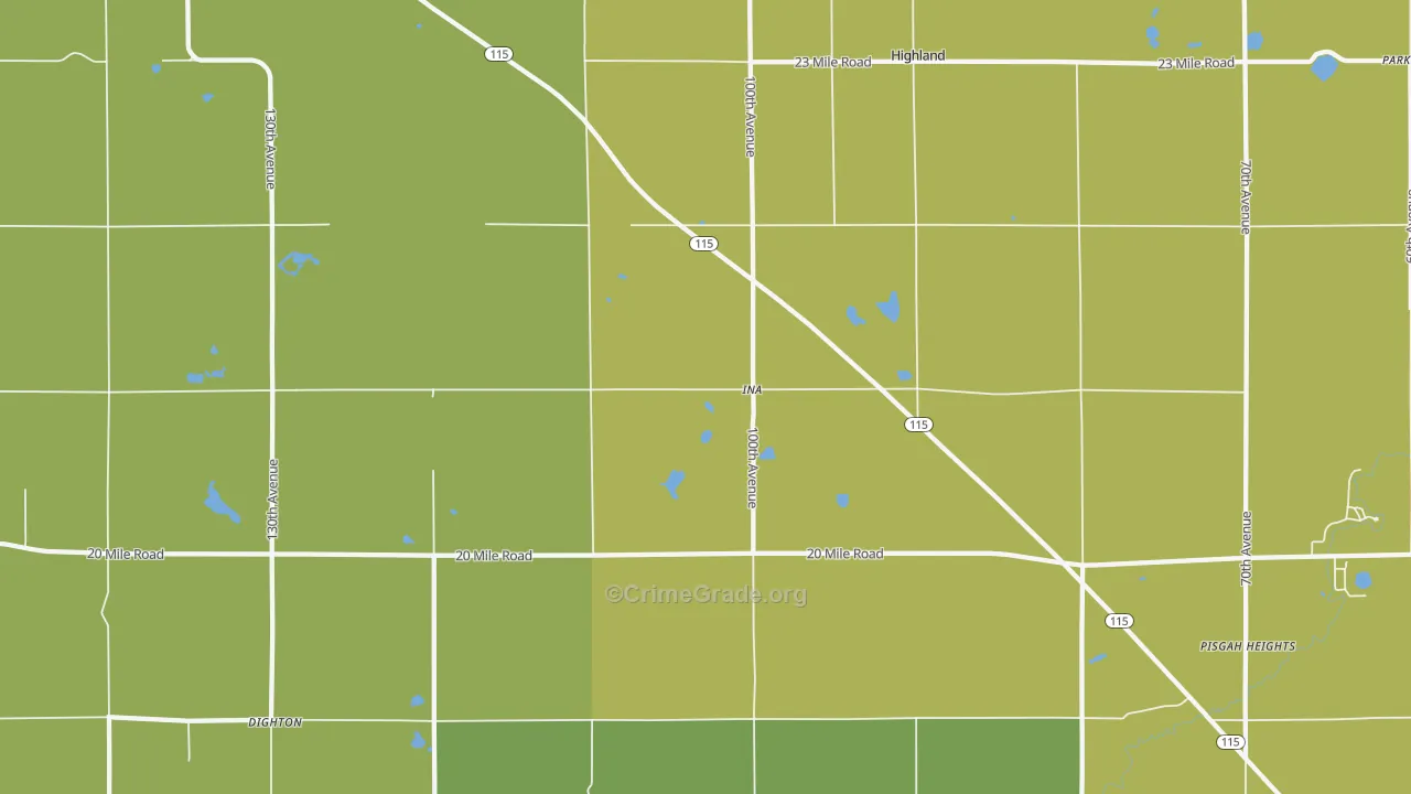 Ina, MI Map of Drug-Related Crime Rates