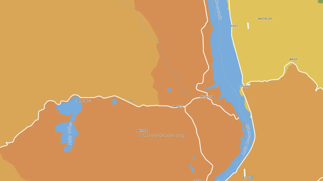 Inchelium, WA Map of Drug-Related Crime Rates