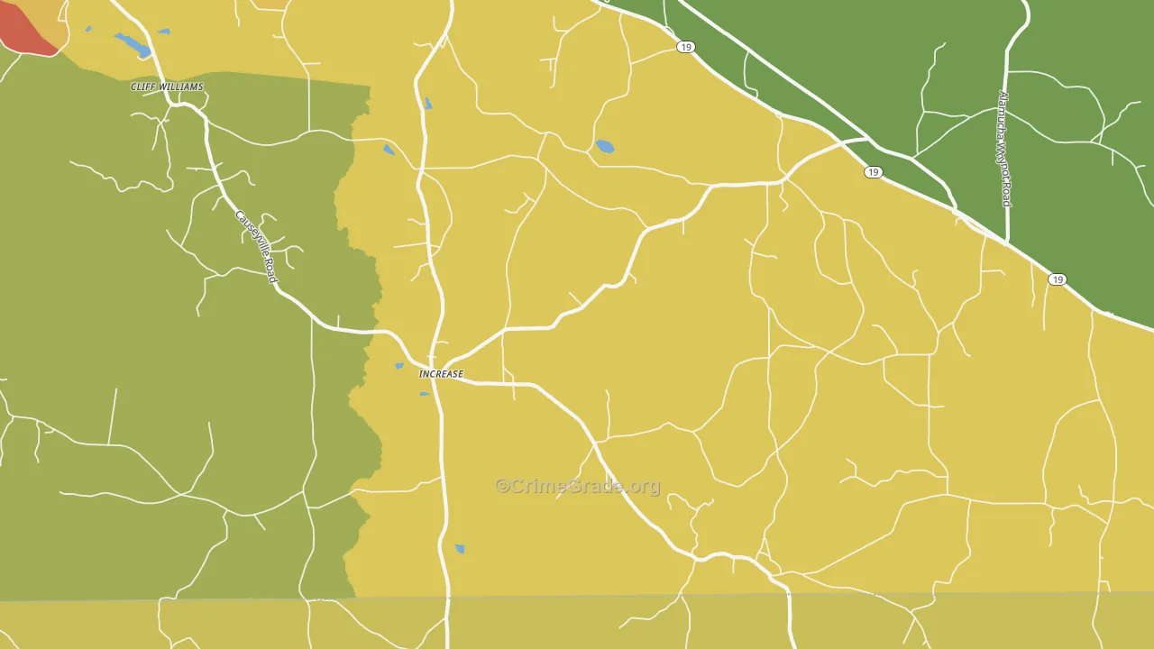 Increase, MS Map of Drug-Related Crime Rates