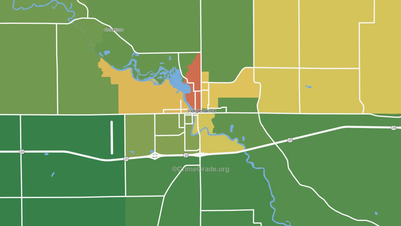 Independence, IA Map of Drug-Related Crime Rates
