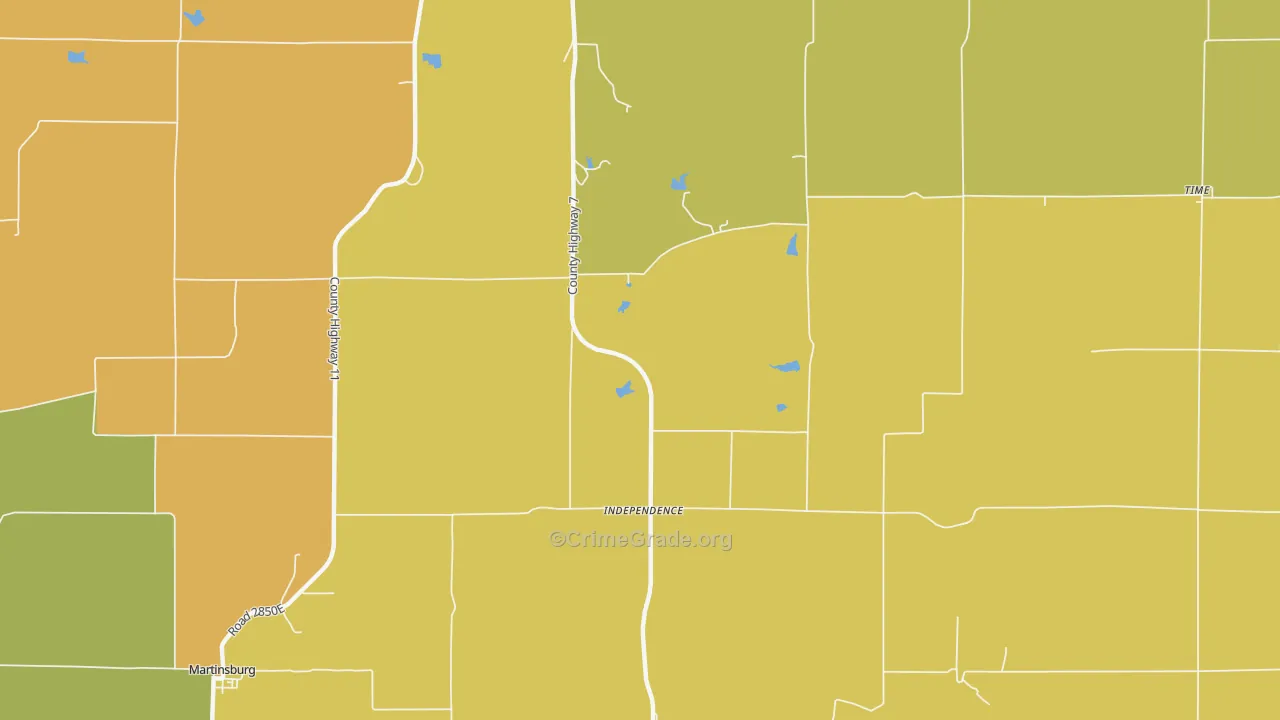 Independence, IL Map of Drug-Related Crime Rates