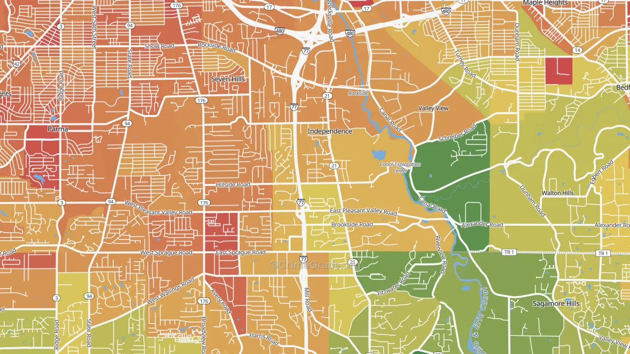 Independence, OH Map of Drug-Related Crime Rates