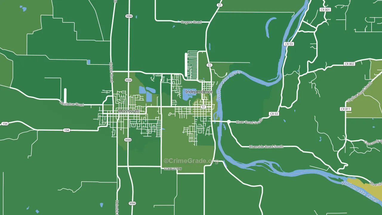 Independence, OR Map of Drug-Related Crime Rates