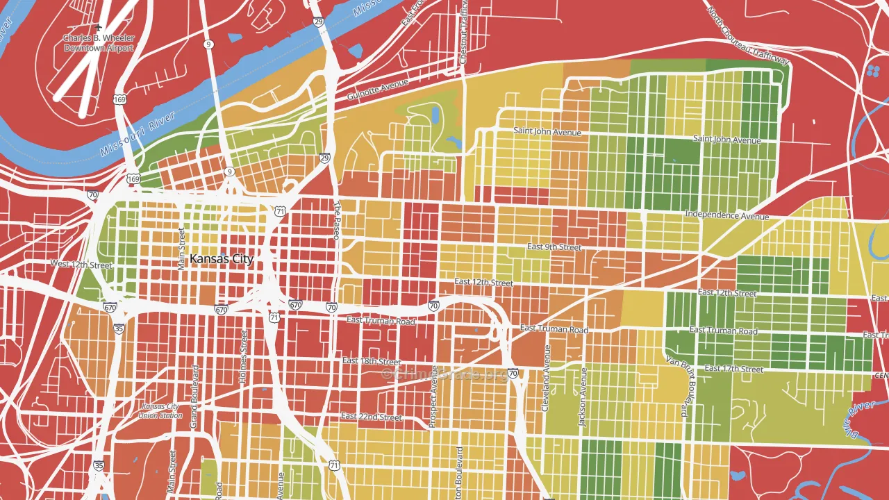Independence Plaza, Kansas City, MO Map of Drug-Related Crime Rates