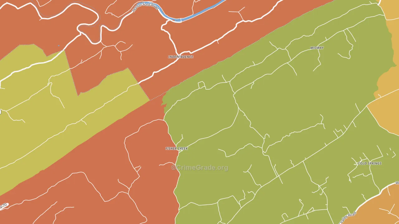 Independence, TN Map of Drug-Related Crime Rates