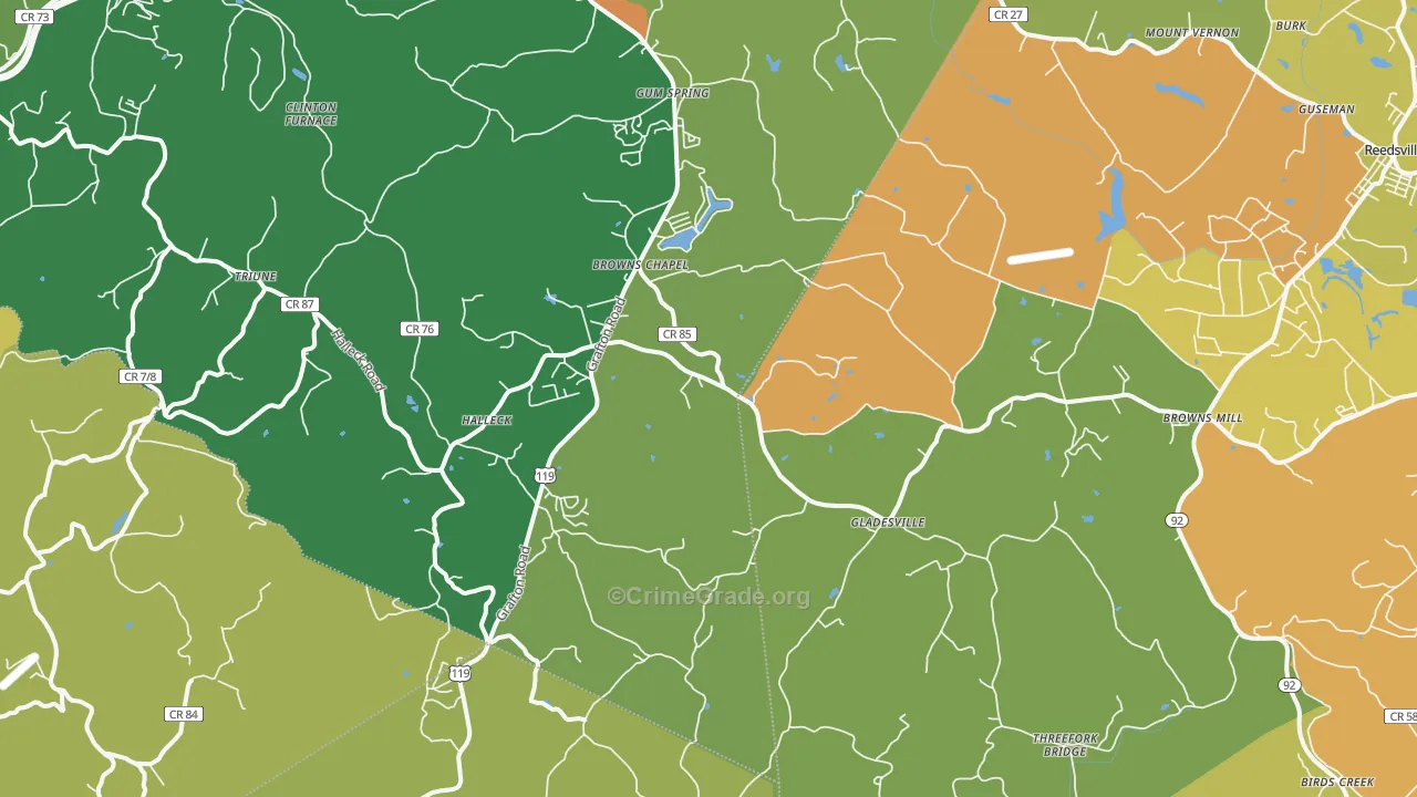 Independence, WV Map of Drug-Related Crime Rates