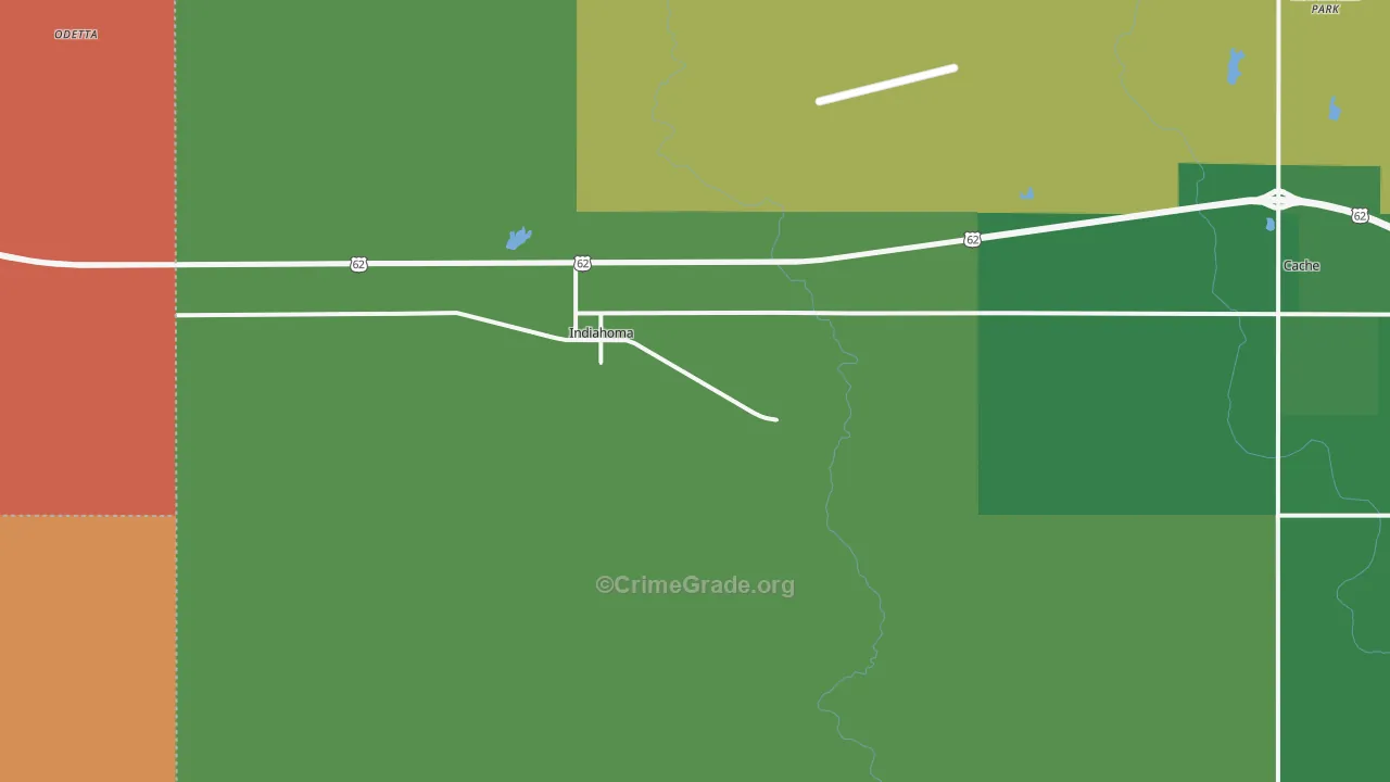 Indiahoma, OK Map of Drug-Related Crime Rates