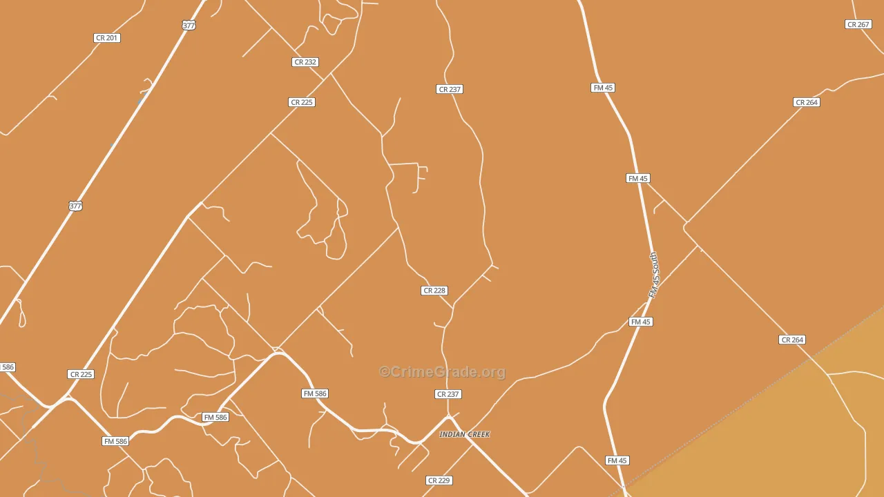 Indian Creek, TX Map of Drug-Related Crime Rates