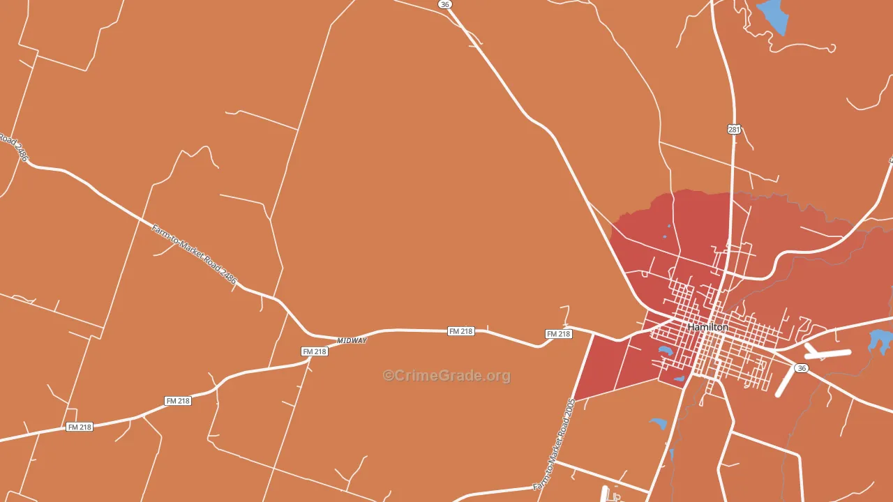 Indian Gap, TX Map of Drug-Related Crime Rates