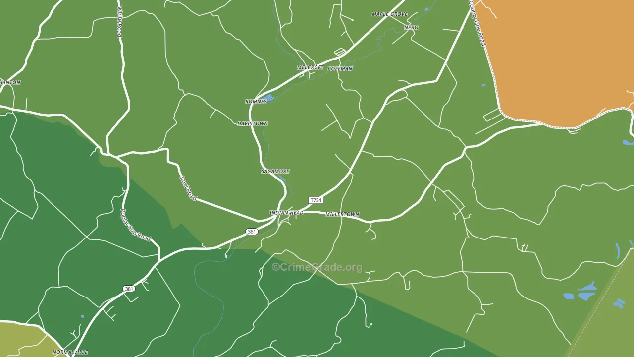 Indian Head, PA Map of Drug-Related Crime Rates