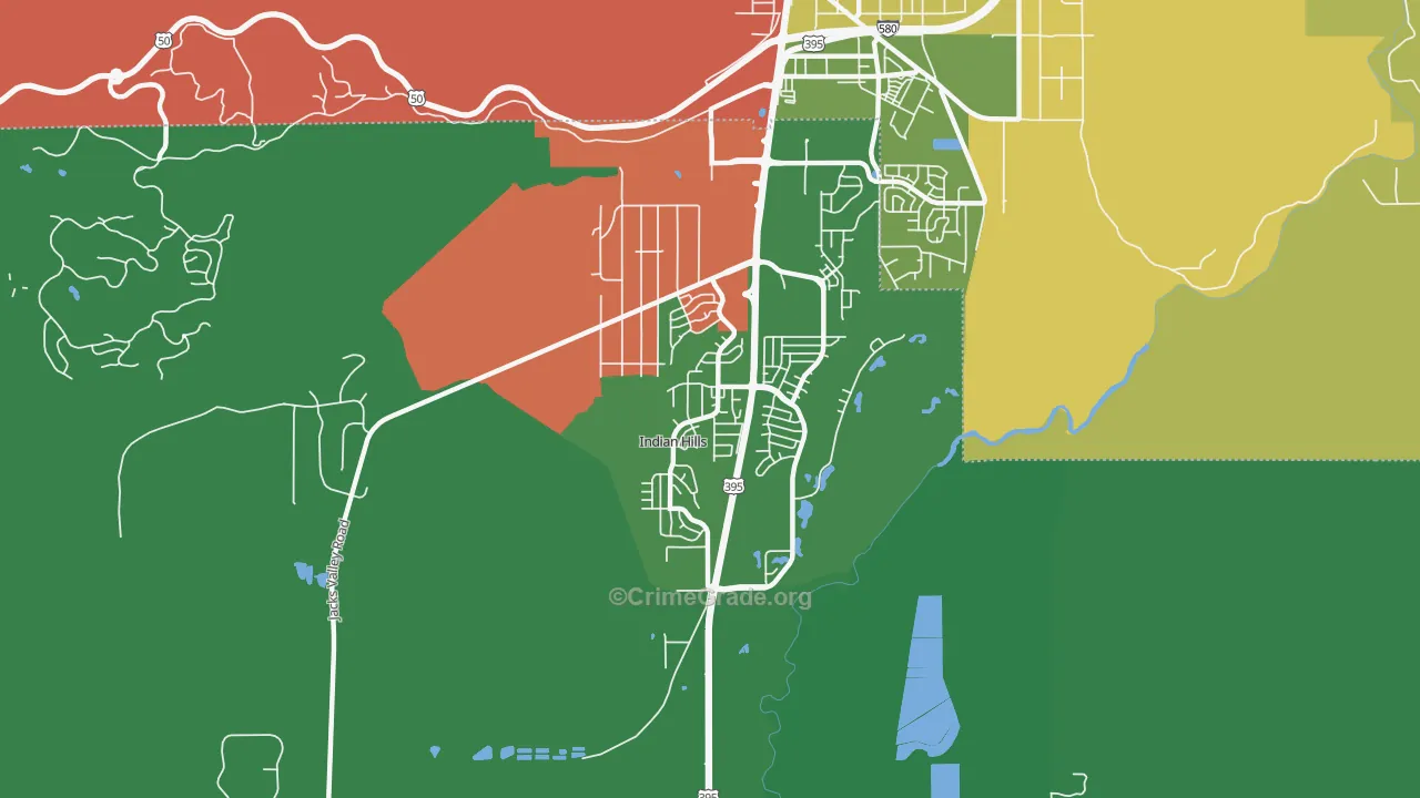 Indian Hills, NV Map of Drug-Related Crime Rates