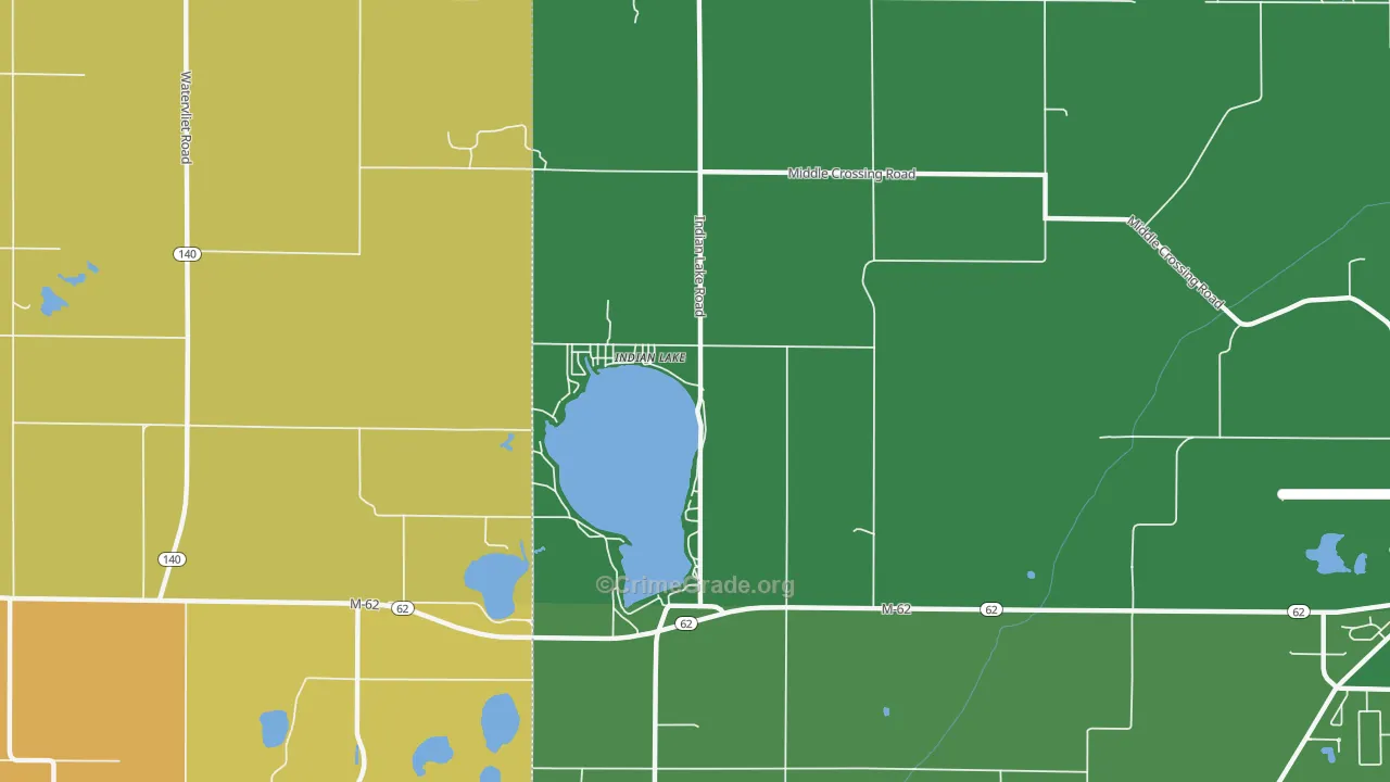 Indian Lake, MI Map of Drug-Related Crime Rates