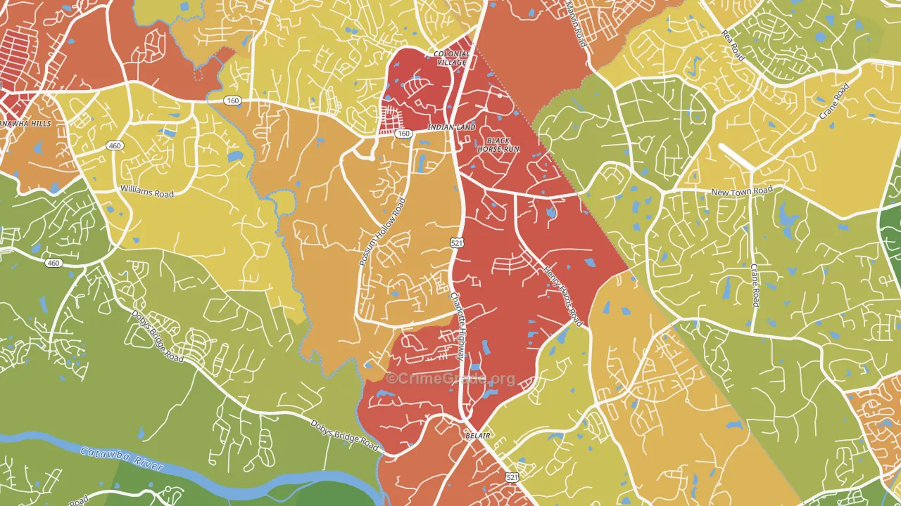 Indian Land, SC Map of Drug-Related Crime Rates