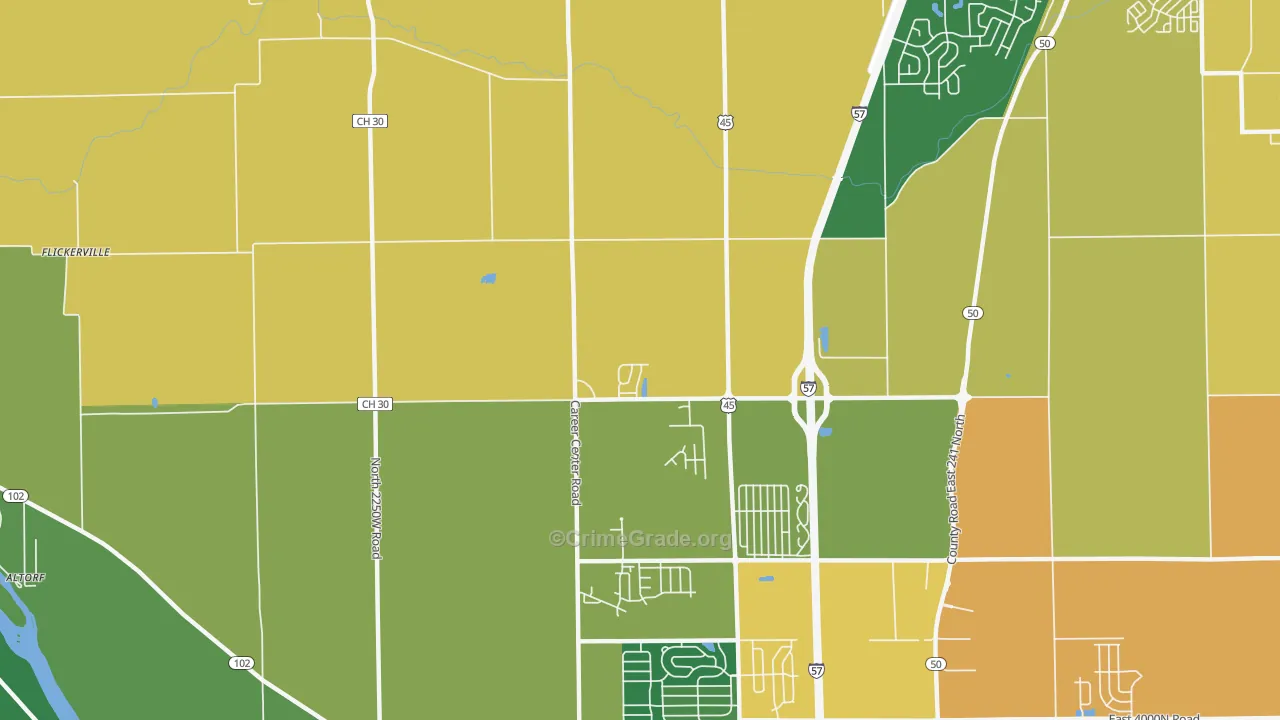 Indian Oaks, IL Map of Drug-Related Crime Rates