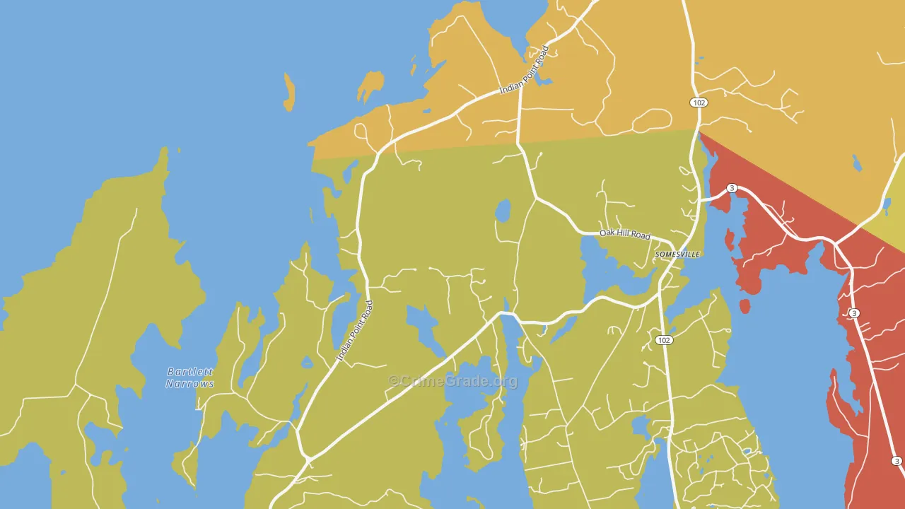Indian Point, ME Map of Drug-Related Crime Rates