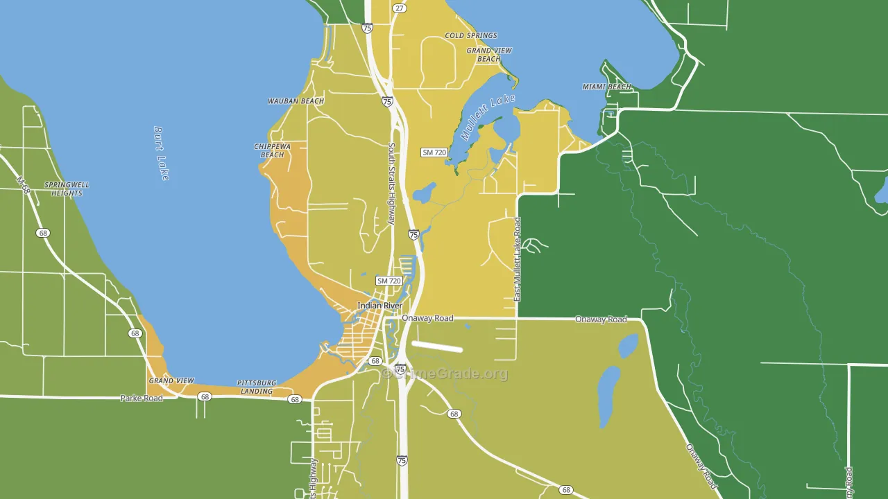 Indian River, MI Map of Drug-Related Crime Rates