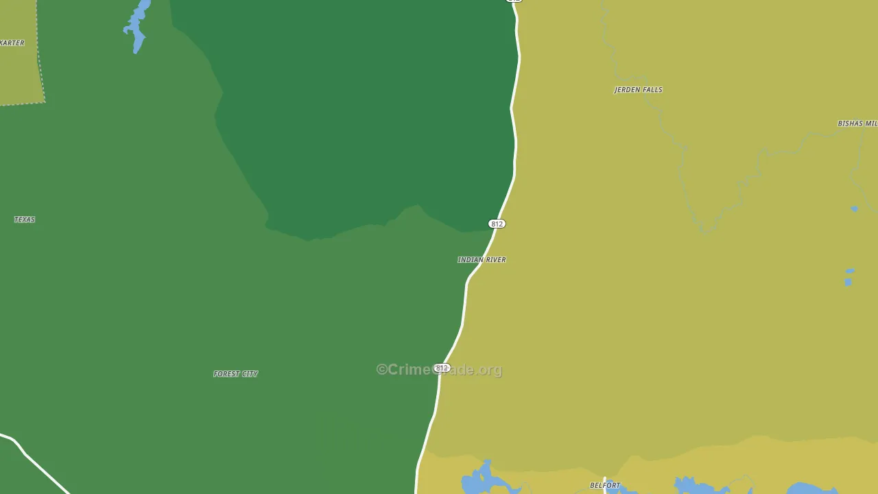 Indian River, NY Map of Drug-Related Crime Rates