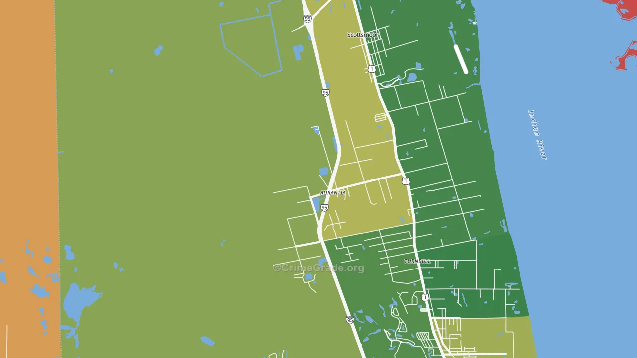 Indian River Park, Mims, FL Map of Drug-Related Crime Rates
