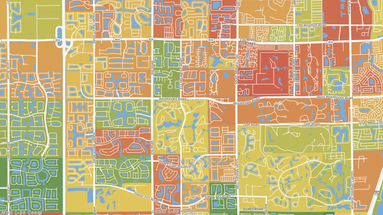 Indian Spring, Boynton Beach, FL Map of Drug-Related Crime Rates