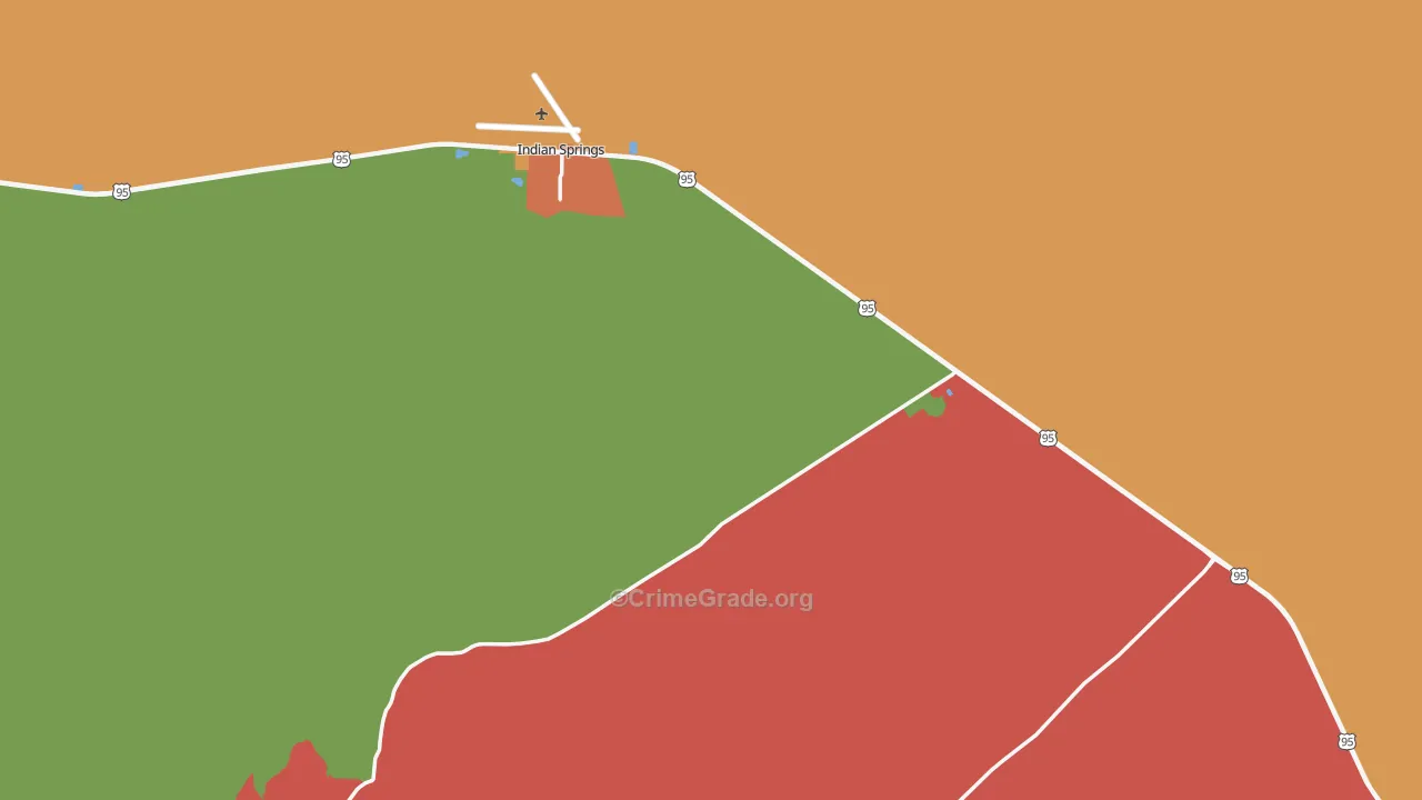 Indian Springs, NV Map of Drug-Related Crime Rates