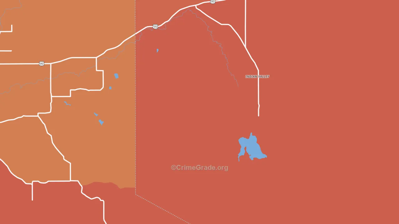 Indian Valley, ID Map of Drug-Related Crime Rates