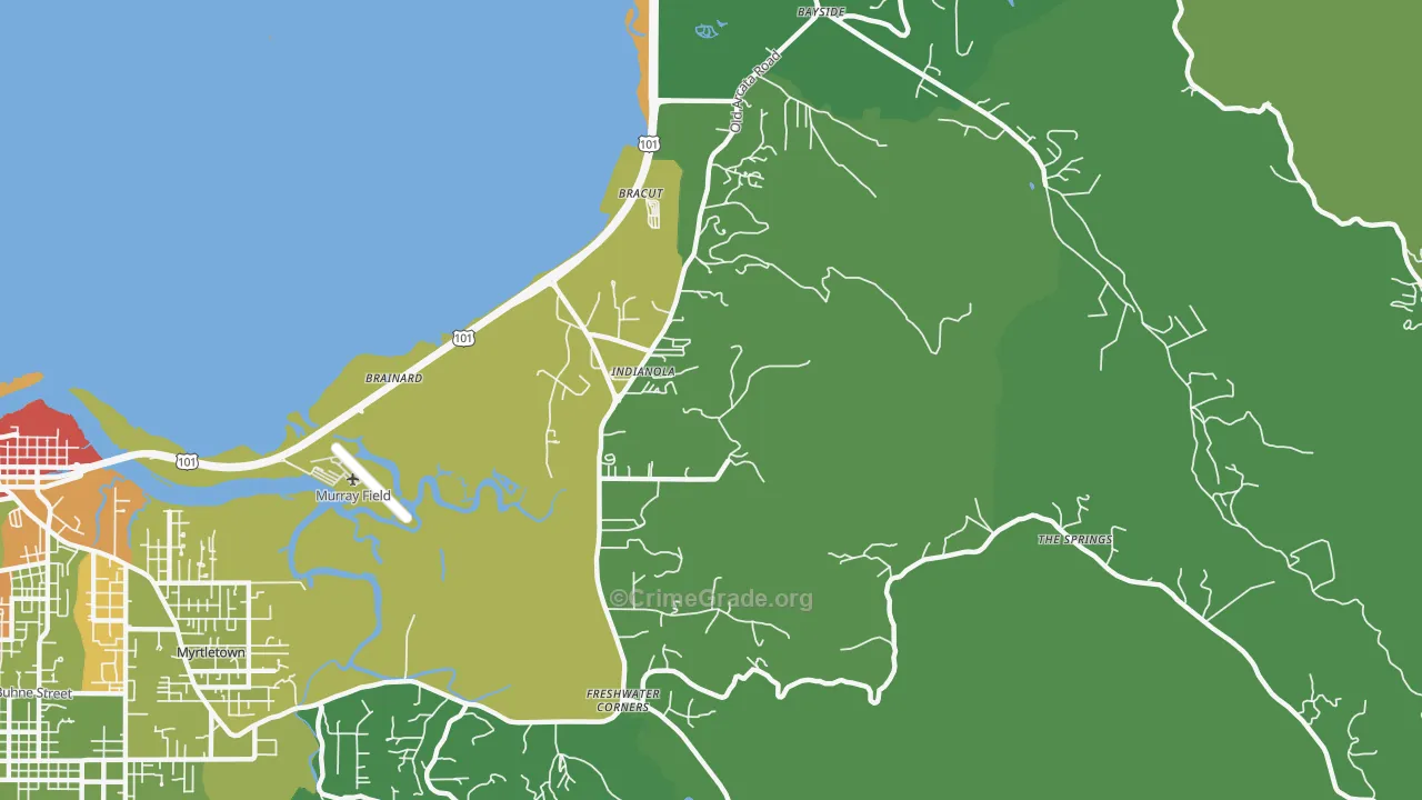 Indianola, CA Map of Drug-Related Crime Rates