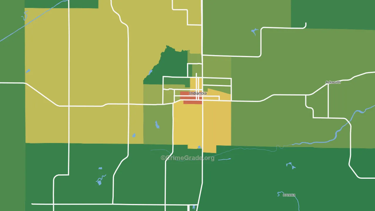 Indianola, IA Map of Drug-Related Crime Rates