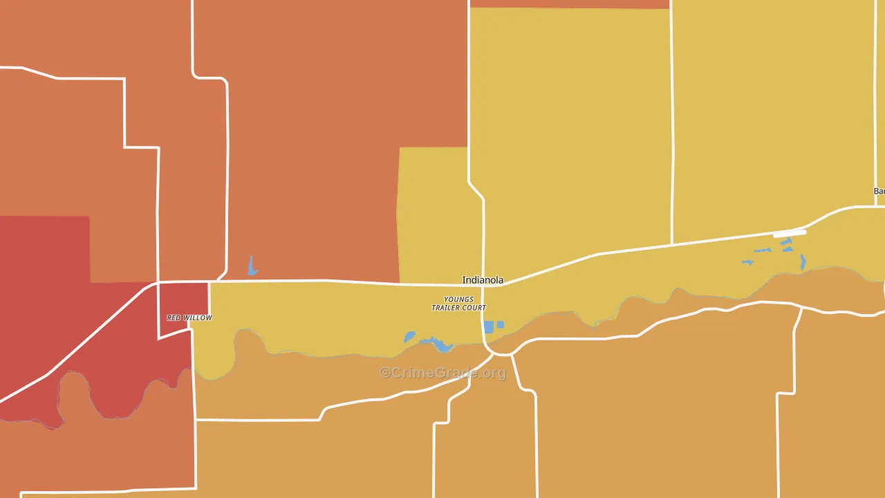 Indianola, NE Map of Drug-Related Crime Rates