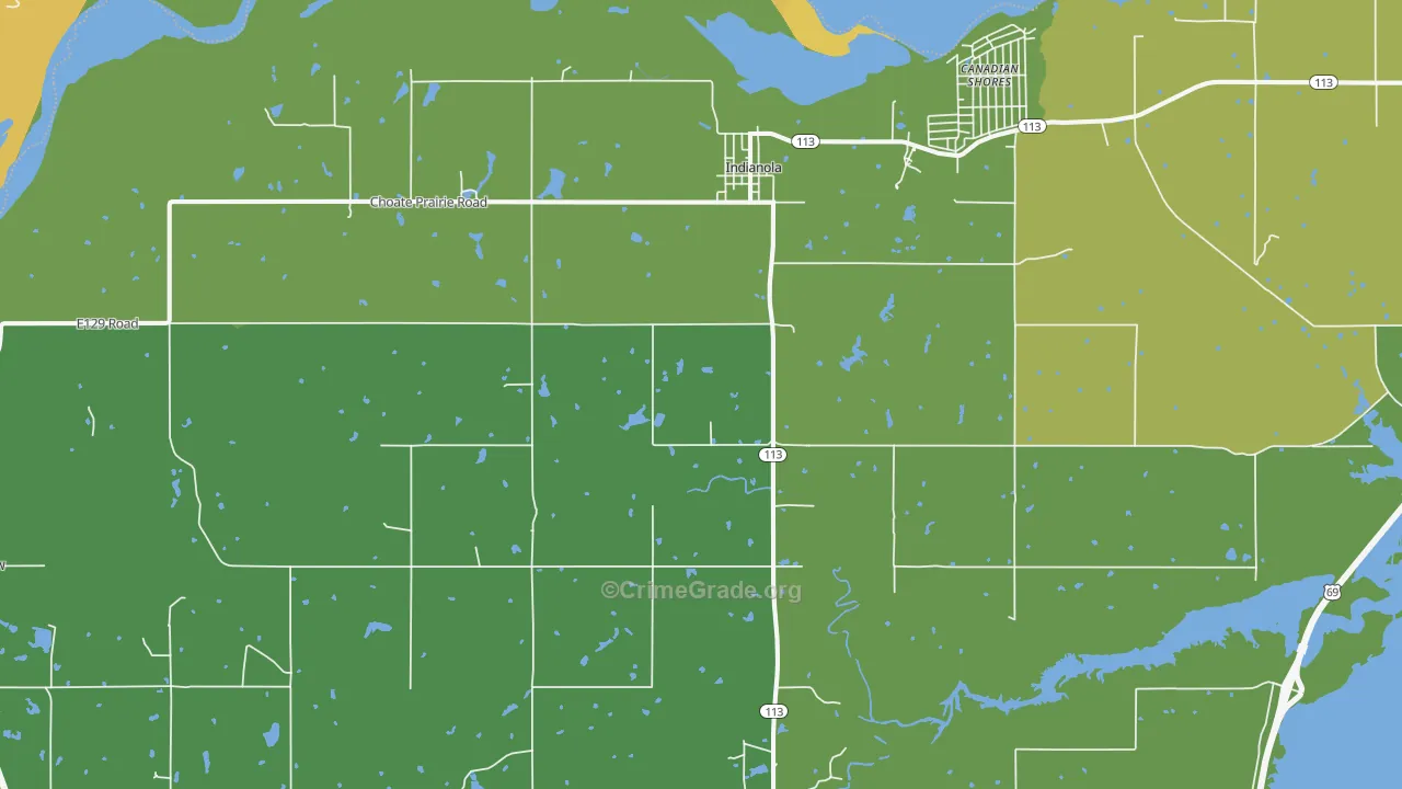 Indianola, OK Map of Drug-Related Crime Rates