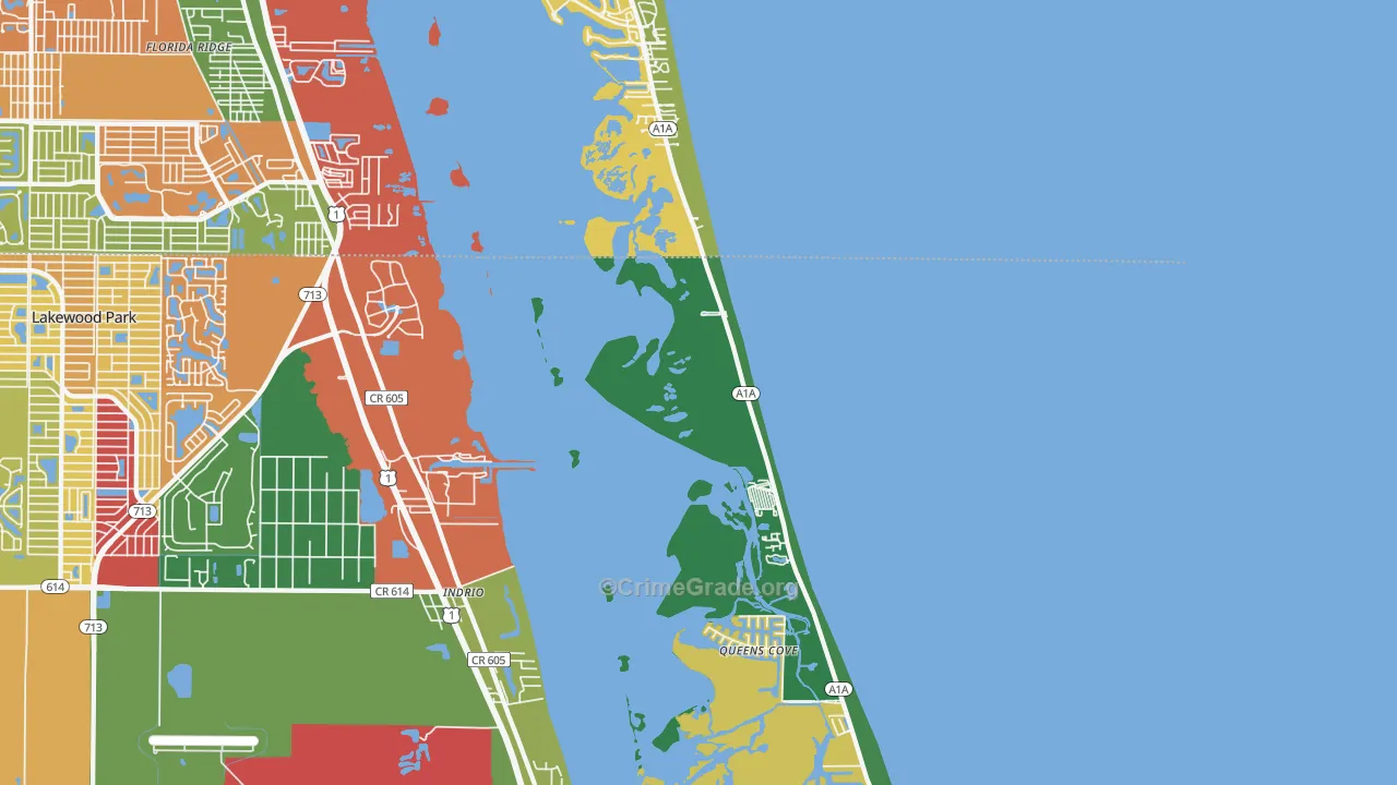 Indrio, FL Map of Drug-Related Crime Rates