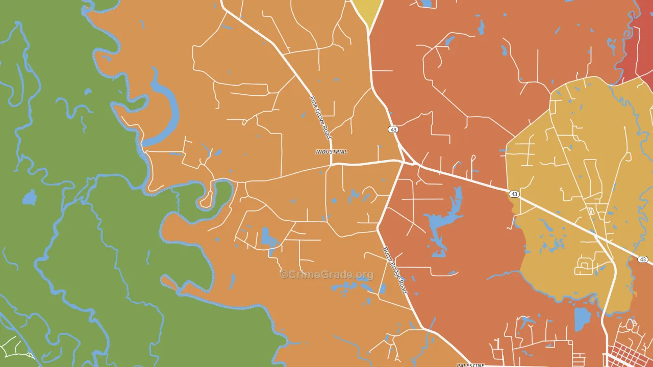 Industrial, MS Map of Drug-Related Crime Rates