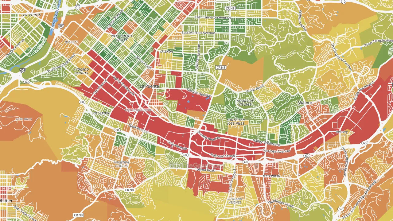 Industry, CA Map of Drug-Related Crime Rates