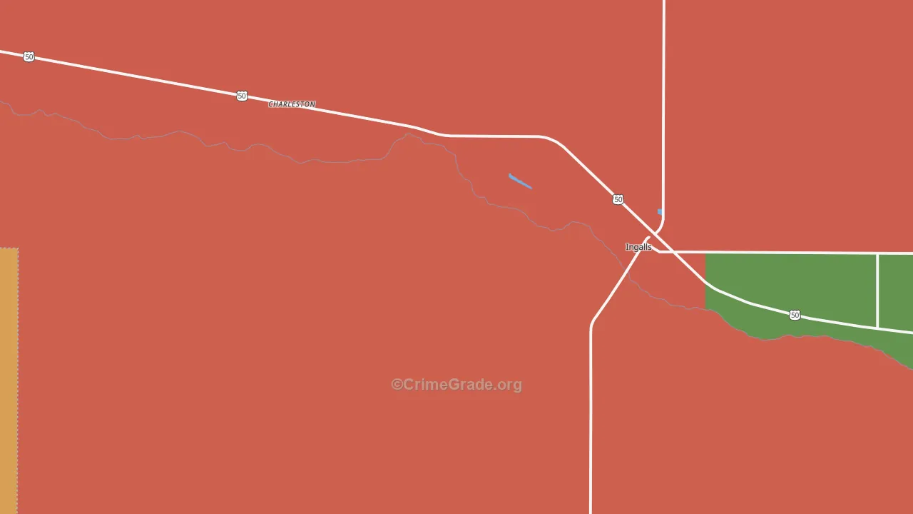 Ingalls, KS Map of Drug-Related Crime Rates