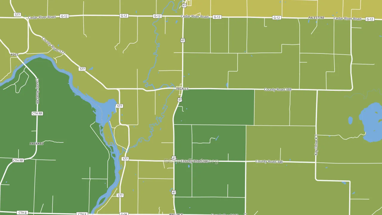 Ingalls, MI Map of Drug-Related Crime Rates