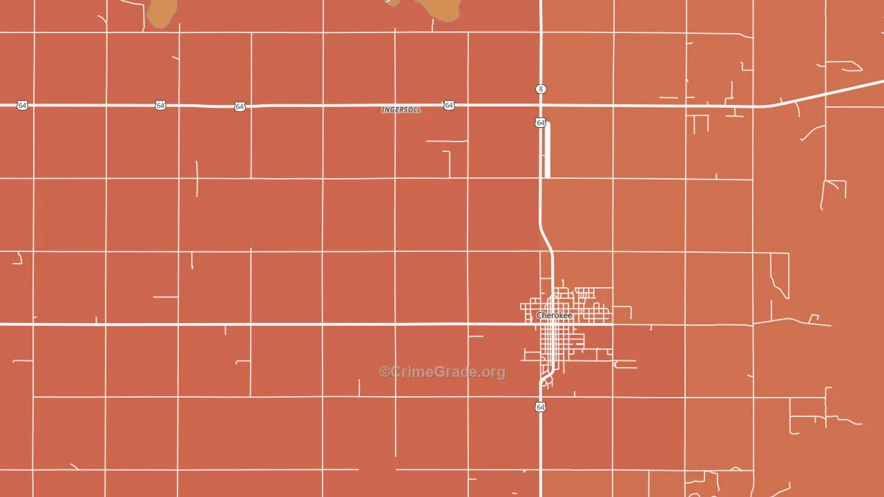 Ingersoll, OK Map of Drug-Related Crime Rates