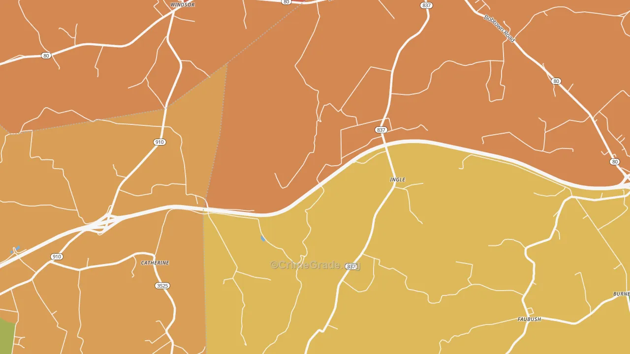 Ingle, KY Map of Drug-Related Crime Rates