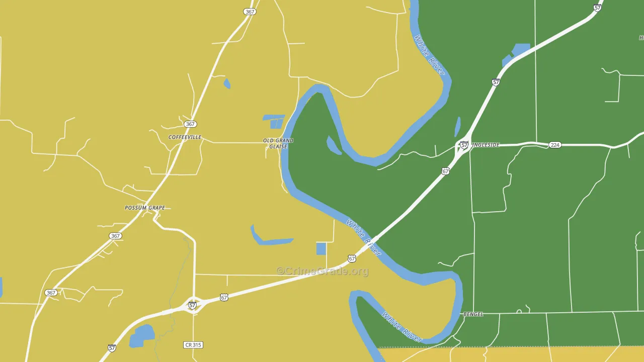 Ingleside, AR Map of Drug-Related Crime Rates