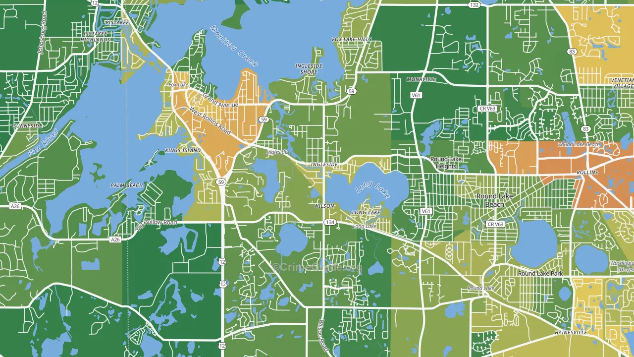 Ingleside, IL Map of Drug-Related Crime Rates