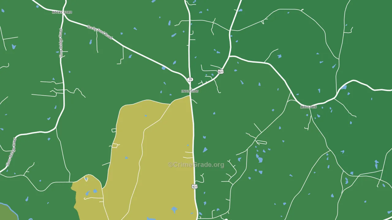 Ingleside, NC Map of Drug-Related Crime Rates