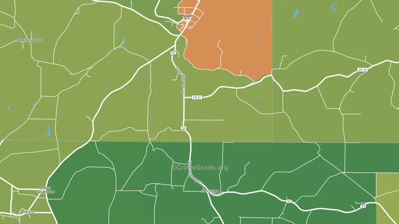 Ingleside, NY Map of Drug-Related Crime Rates