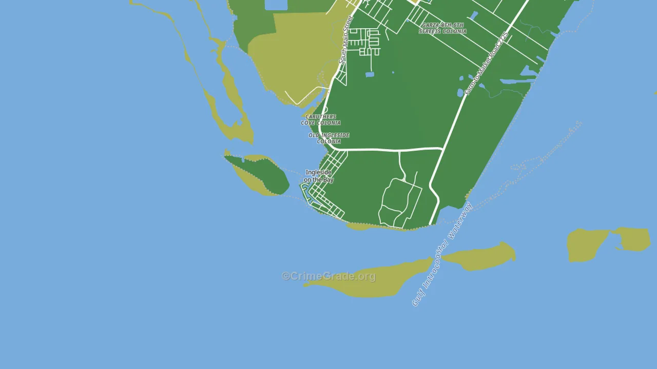 Ingleside on the Bay, TX Map of Drug-Related Crime Rates