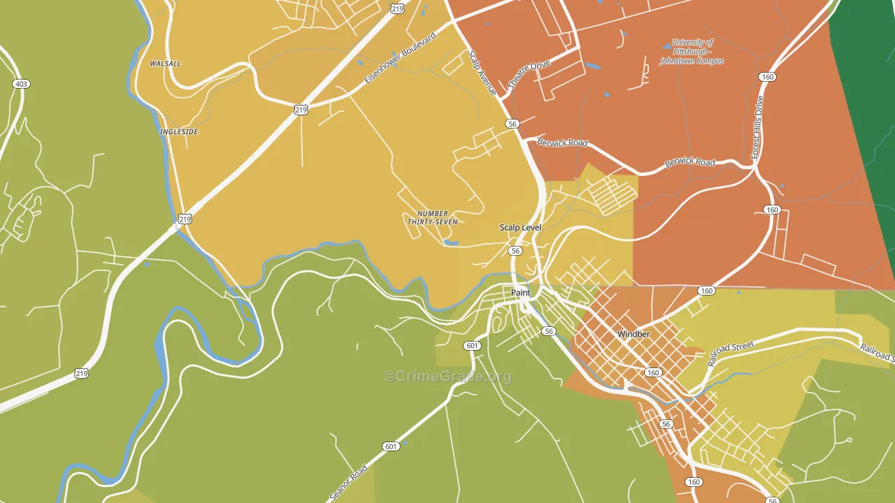 Ingleside, PA Map of Drug-Related Crime Rates