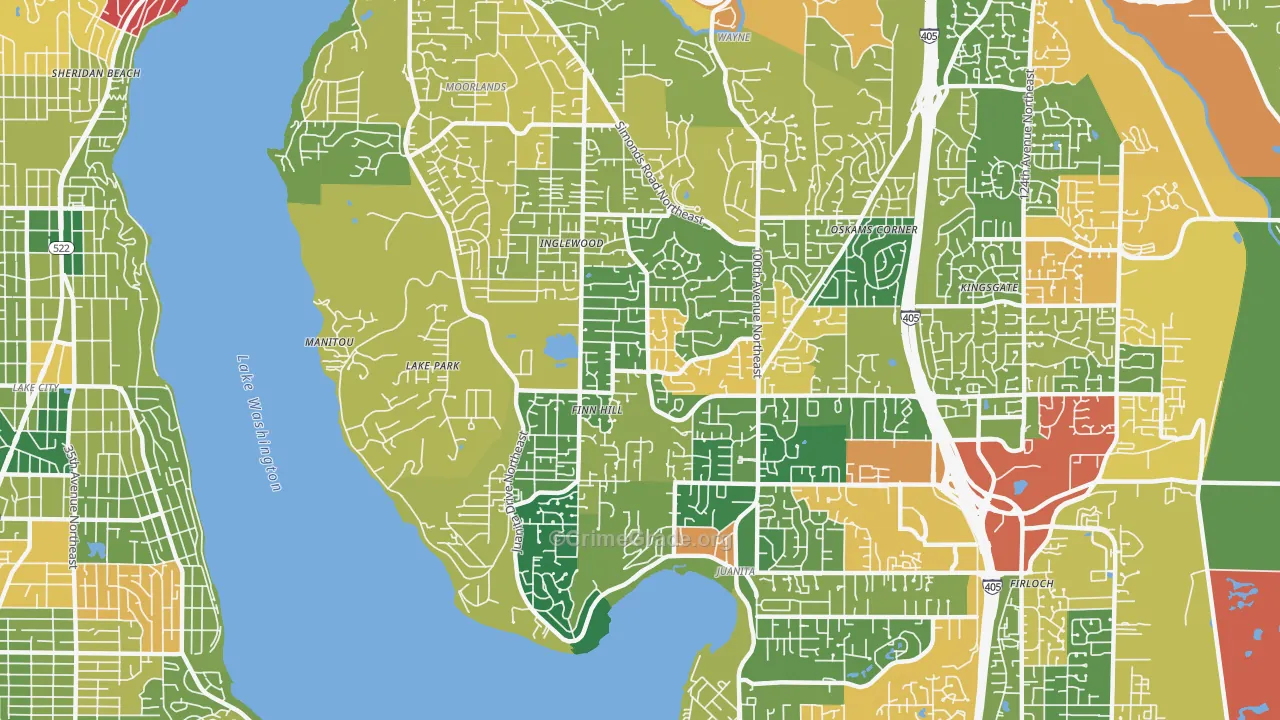 Inglewood-Finn Hill, WA Map of Drug-Related Crime Rates