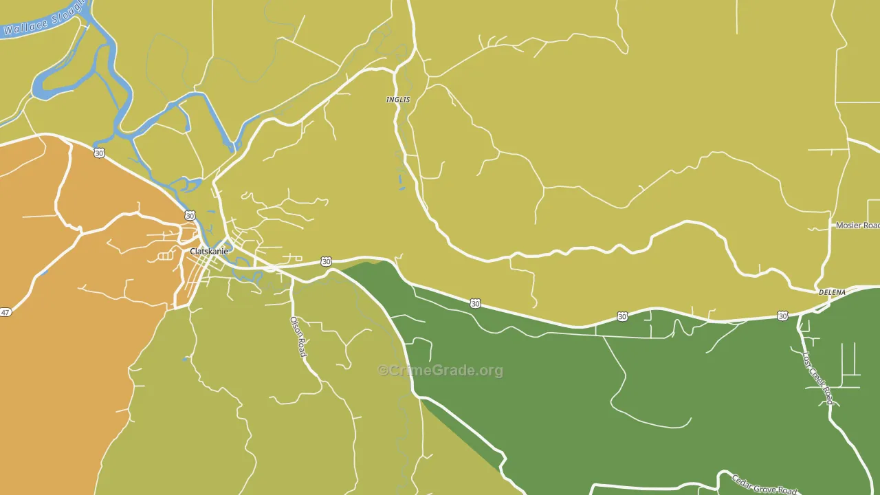 Inglis, OR Map of Drug-Related Crime Rates