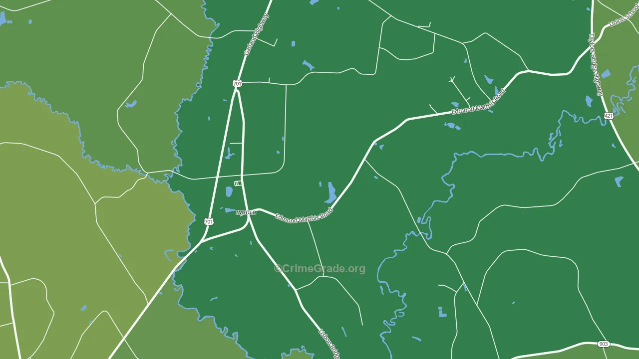 Ingold, NC Map of Drug-Related Crime Rates